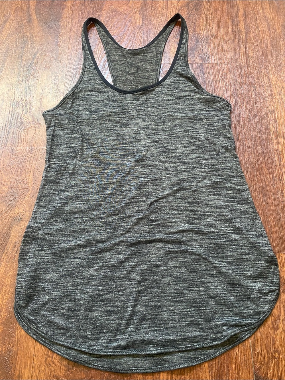 Lululemon Women's Gray w/ black trim Racerback Tank Top